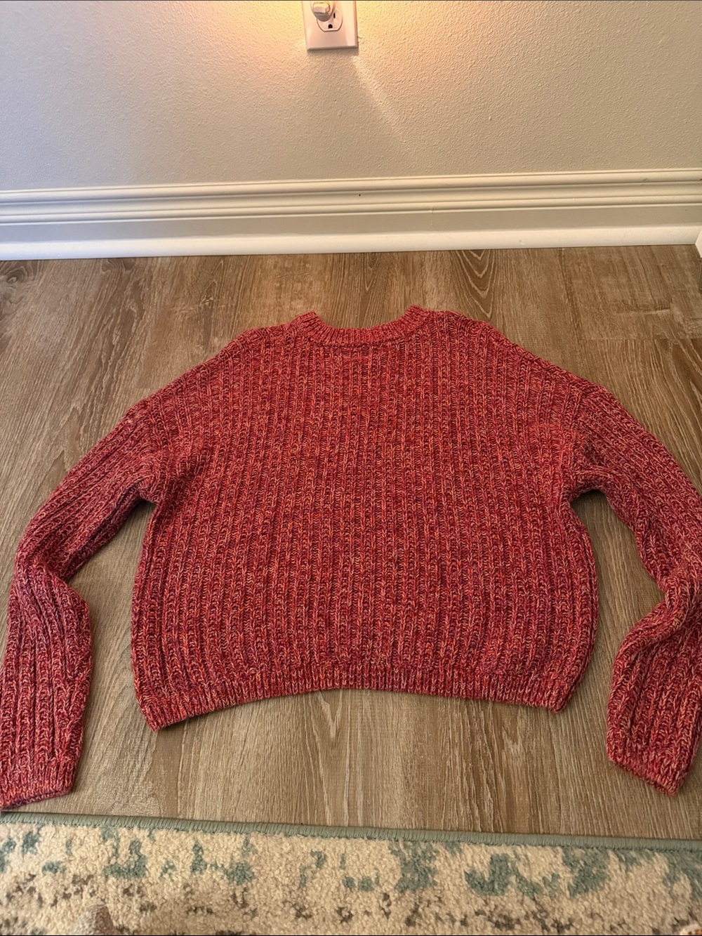 Universal Thread Red Marled Ribbed Crew Sweater - Picture 3 of 3